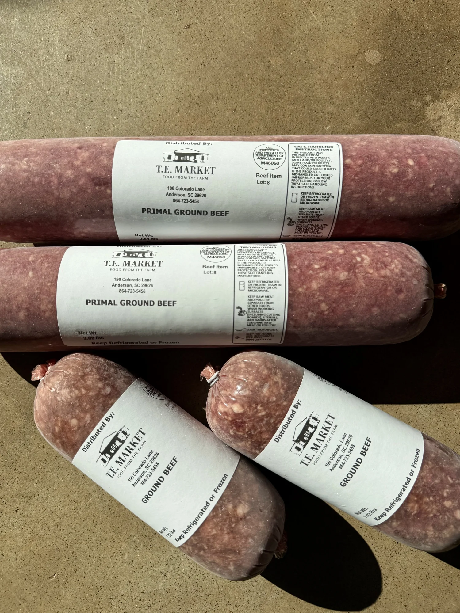 Packs of T.E. Market Primal ground beef